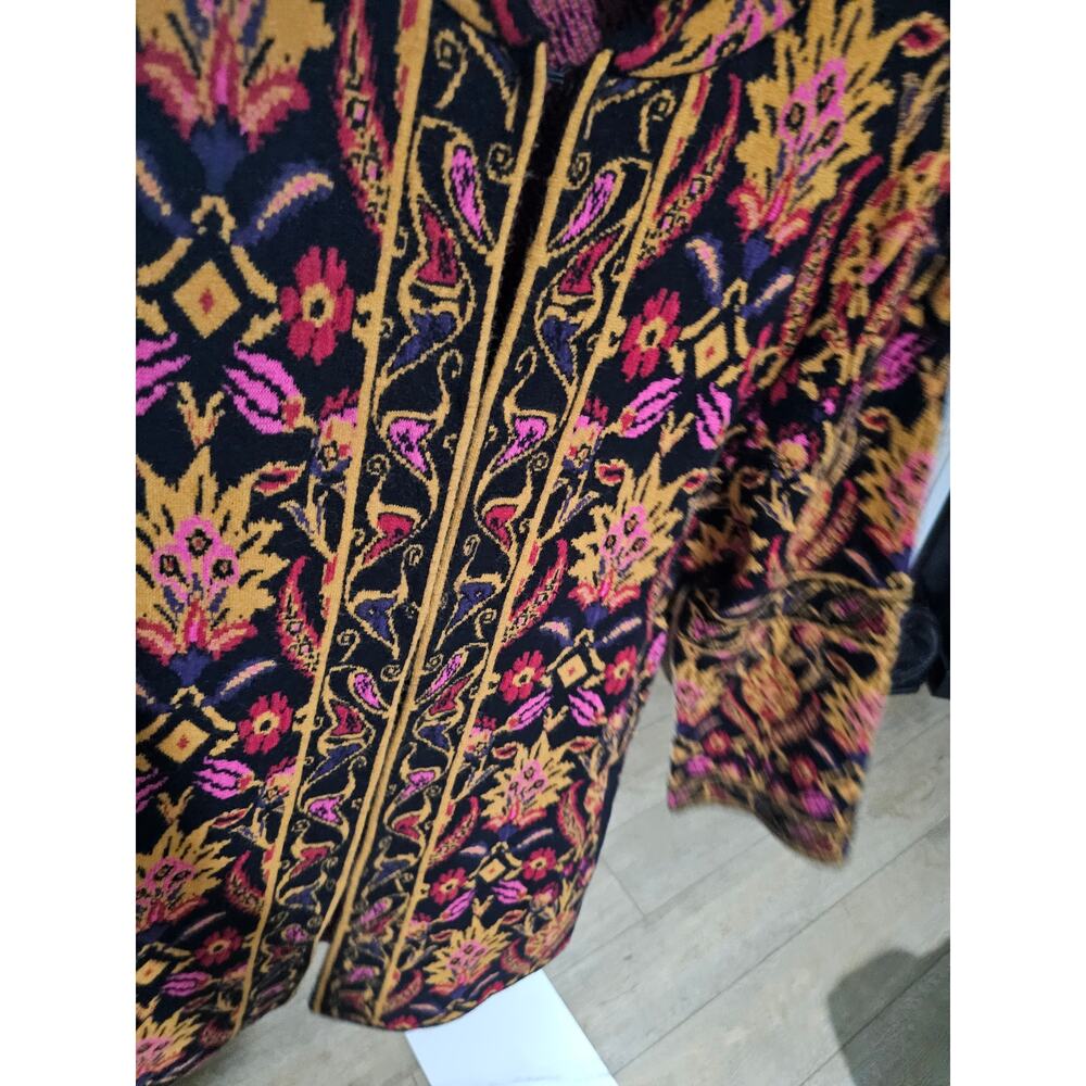 Vintage Coldwater Creek Mandarin Collar Cardigan Jacobean Print Size medium - Picture 10 of 11